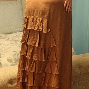 Classy linen/cotton brown skirt size 8